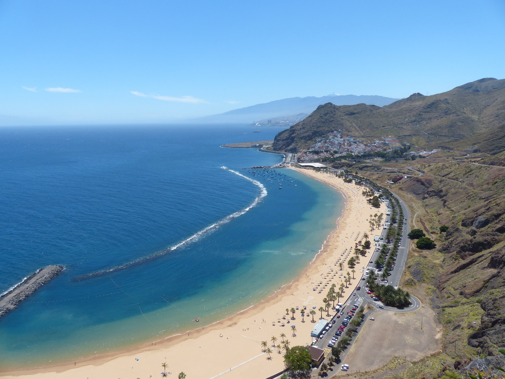 Beach view from the sky in Spain